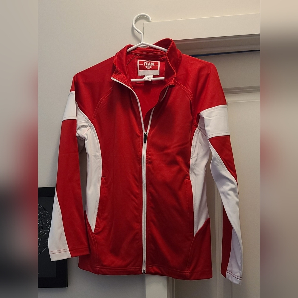 Team Women's Red and White Varsity Jacket